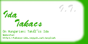 ida takacs business card